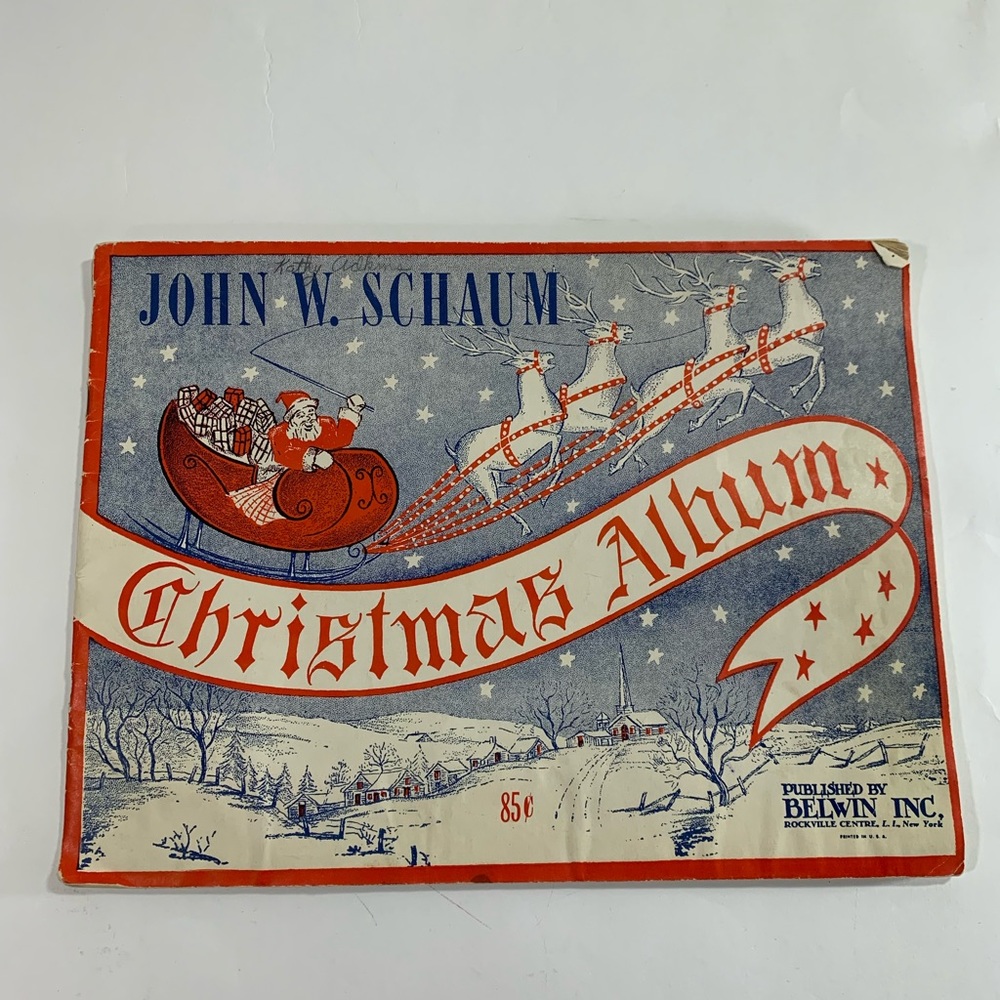 Vintage Piano Music Sheet Book Christmas 1945 John Schaum Belwin USA